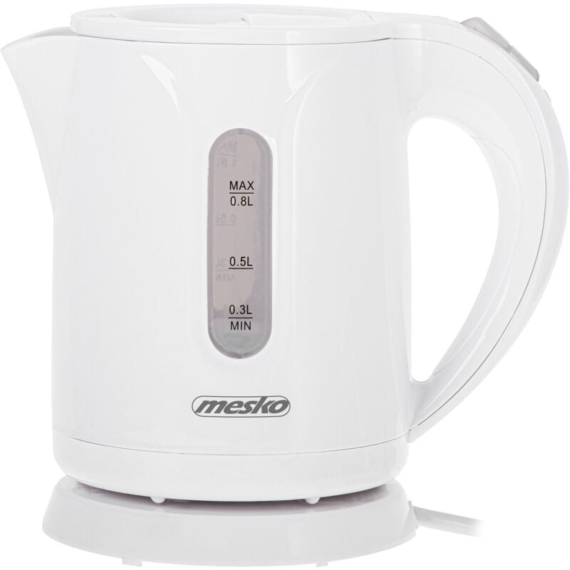 Mesko MS1376 Bouilloire Électrique 0,8 L sans Fil, sans BPA, Avec Arrêt Automatique, Filtre 1600W Blanc