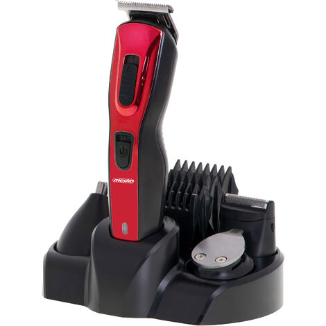 Mesko MS2931 Tondeuse Cheveux Professionnelle sans Fil, Rasoir pour Barbe et Corps 5 en 1 Noir/Rouge