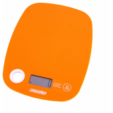 Mesko MS3159O Balance de Cuisine Numérique, 5 kg, Écran LCD, Haute Précision, Multifonction Orange