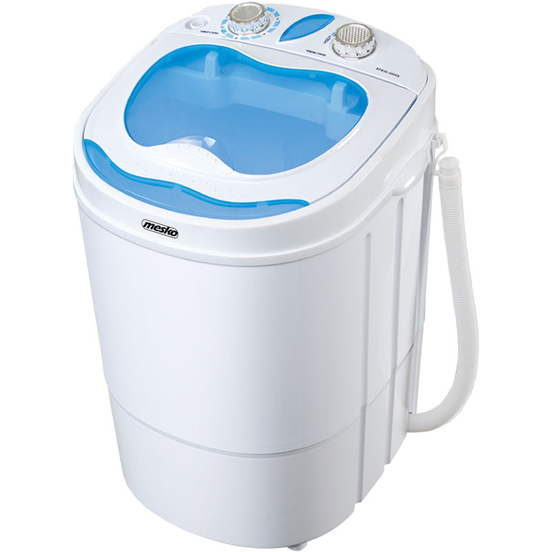 Mesko - ms 8053 Mini Lavadora Centrifugadora Portátil, 3Kg Lavado, Pograma Lavado 15m, Ideal Camping Caravanas 580W Blanco/azul