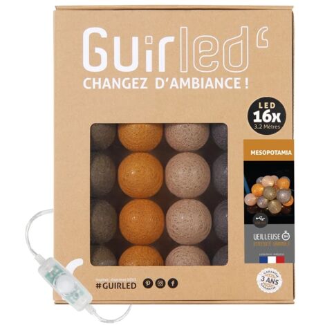 Mesopotamia Classique Intérieur Guirlande lumineuse boules coton LED  16 boules