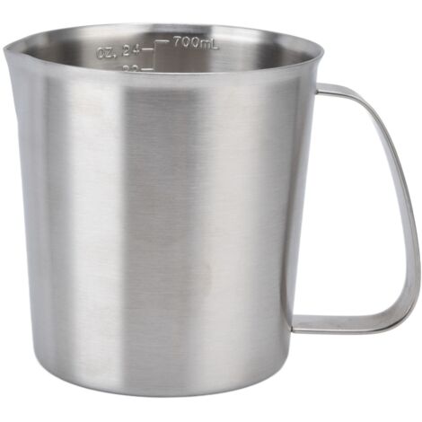 Messbecher aus Edelstahl 304 mit Skala, rutschfestem Boden, robustem Griff und elegantem Design für Zuhause, Restaurant, Bar und Partys (700 ml).