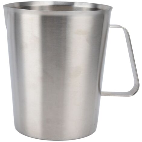 Messbecher aus Edelstahl (Güteklasse 304), korrosionsbeständig, mit Skala für Kaffee, Milch und Milchschaum, ideal für den Einsatz zu Hause und im Café (1500 ml).
