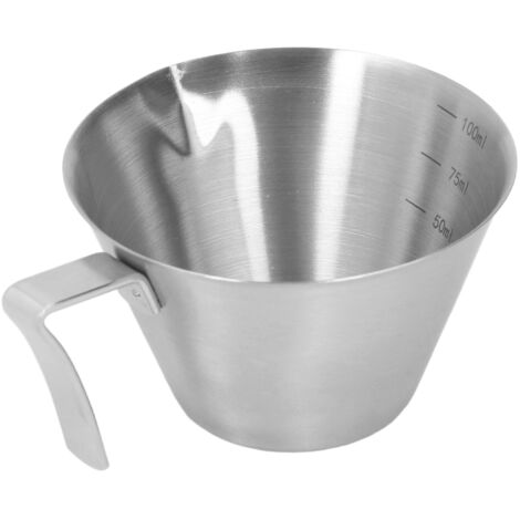 Messbecher aus Edelstahl, Kaffeemessbecher, Backzubehör aus Edelstahl, 100 ml, Messwerkzeug aus Stahl für Milch- und Teegetränke.
