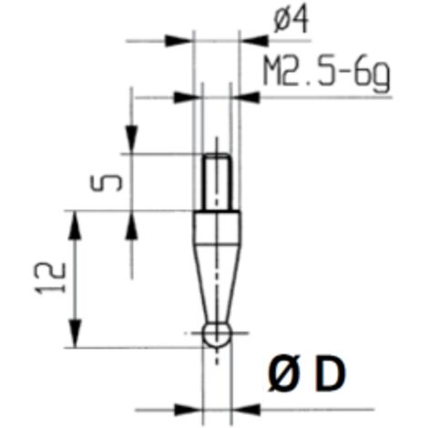 Messeinsätze für Messuhren Spezialstahl mit Kugel 10 mm