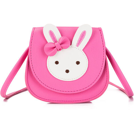 Messenger Bag Crossbody Wallet Kleines Mädchen Cute Rabbit Bow Knot Umhängetasche Kinderhandtasche - Rose Red