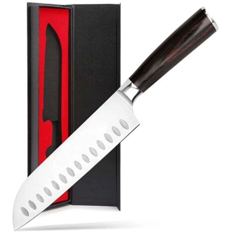 Messer, 17 cm Kochmesser, professionelles scharfes Küchenmesser, Edelstahlmesser, ergonomischer Griff, Qualitätsmesser – Vatertagsgeschenk