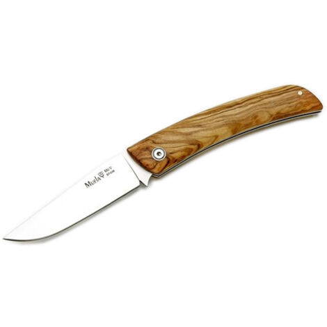 Messer Muela NP NP-8.OL, Olivenholz-Caches, MOVA-Edelstahlklinge 8,5 cm, mit Kolbenverschluss + Mehrzweck-Geschenkkarte
