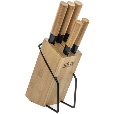 Messerblock 5-teilig Bambus Gourmetgeheimnis - - - - - - - - -.