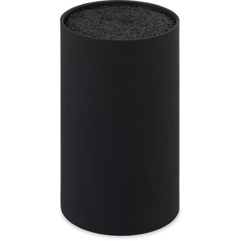 Messerblock unbestückt mit Borsten, ohne Messer, für 8 Messer aller Art, Messerhalter HD 18x11 cm, schwarz