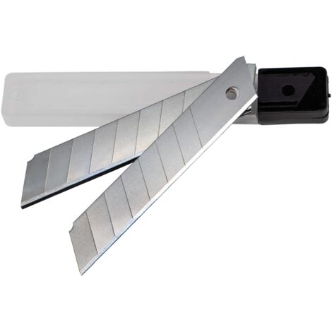 Messerklingen Ersatzklingen Abbrechklingen für Cuttermesser Abbrechmesser 18mm (10 Klingen) im Köcher