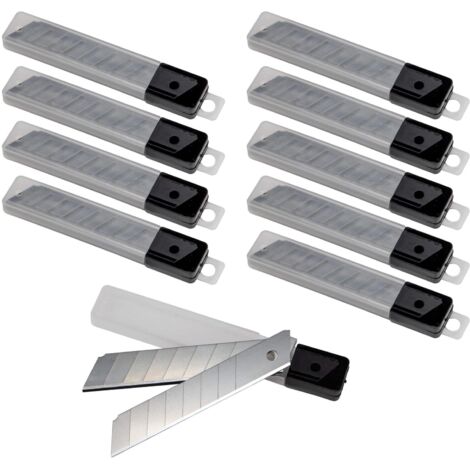 Messerklingen Ersatzklingen Abbrechklingen für Cuttermesser Abbrechmesser 18mm (100 Klingen) im Köcher