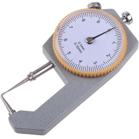 Messgerät mit Messbereich 0–10 mm, 0,05 mm Auflösung, Rundskala-Dickenmessgerät, tragbar, geeignet für Leder und Stoff