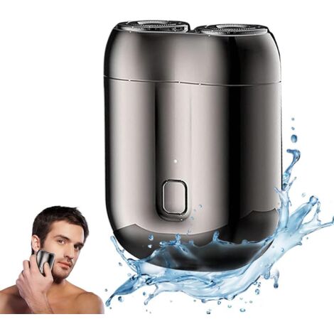 Messieurs, Entièrement Lavable,Rasage Mens Électrique,Barttrimmer Sacs homme à la Rotation de Rasoir électrique, Portable, Recharge Rapide,gris