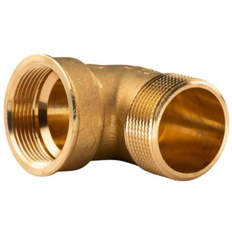 Messing Gewinde-Fitting 90° Winkel 1 1/2"IG - 1 1/2"AG (DN 40) - schwere Ausführung