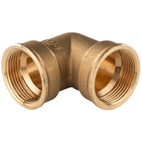 Messing Gewinde-Fitting 90° Winkel 1 1/4"IG - 1 1/4''IG (DN 32) - schwere Ausführung