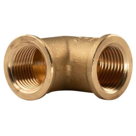 Messing Gewinde-Fitting 90° Winkel 1/2"IG - 1/2"IG (DN 15) - schwere Ausführung