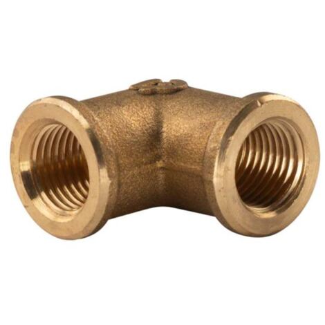 Messing Gewinde-Fitting 90° Winkel 1/4"IG - 1/4"IG (DN 8) - schwere Ausführung