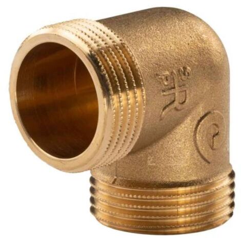 Messing Gewinde-Fitting 90° Winkel 1"AG - 1"AG (DN 25) - schwere Ausführung