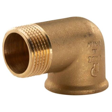 Messing Gewinde-Fitting 90° Winkel 1"IG - 1"AG (DN 25) - schwere Ausführung