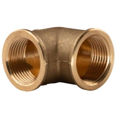 Messing Gewinde-Fitting 90° Winkel 1"IG - 1"IG (DN 25) - schwere Ausführung