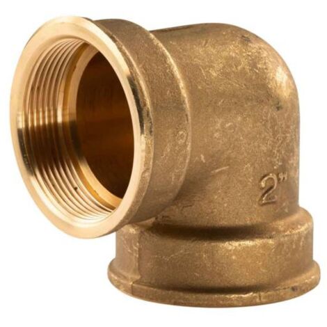 Messing Gewinde-Fitting 90° Winkel 2"IG - 2''IG (DN 50) - schwere Ausführung
