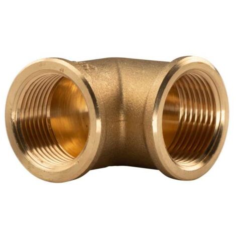 Messing Gewinde-Fitting 90° Winkel 3/4"IG - 3/4"IG (DN 20) - schwere Ausführung