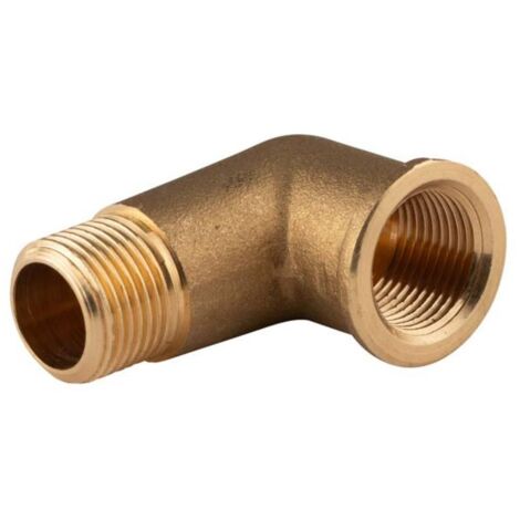 Messing Gewinde-Fitting 90° Winkel 3/8"IG - 3/8"AG (DN 10) - schwere Ausführung