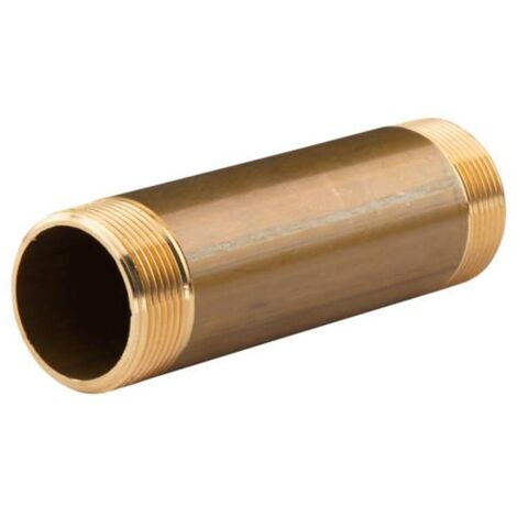 Messing Gewinde-Fitting Distanz Doppelnippel 1 1/4" - 1 1/4" L=150mm - schwere Ausführung