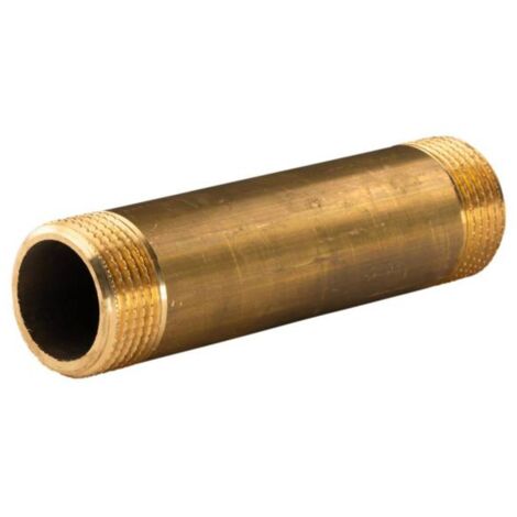 Messing Gewinde-Fitting Distanz Doppelnippel 1"-1" L= 120 mm, schwere Ausführung