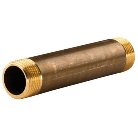 Messing Gewinde-Fitting Distanz Doppelnippel 1"-1" L= 150 mm, schwere Ausführung