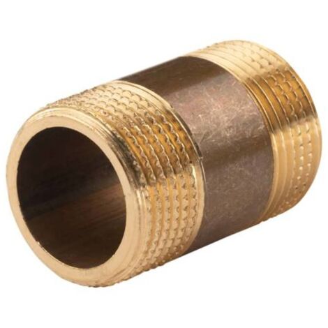 Messing Gewinde-Fitting Distanz Doppelnippel 1"-1" L= 50 mm, schwere Ausführung