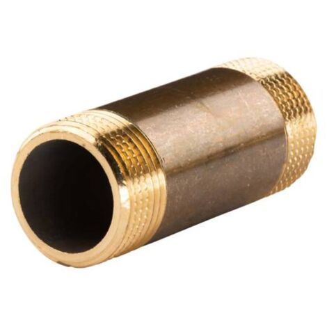 Messing Gewinde-Fitting Distanz Doppelnippel 1"-1" L= 80 mm, schwere Ausführung