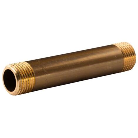 Messing Gewinde-Fitting Distanz Doppelnippel 1/2"-1/2" L= 100 mm, schwere Ausführung