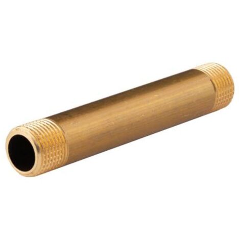 Messing Gewinde-Fitting Distanz Doppelnippel 1/2"-1/2" L= 120 mm, schwere Ausführung