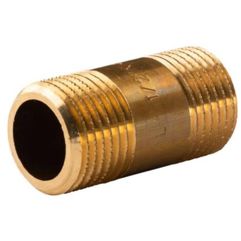 Messing Gewinde-Fitting Distanz Doppelnippel 1/2"-1/2" L= 40 mm, schwere Ausführung