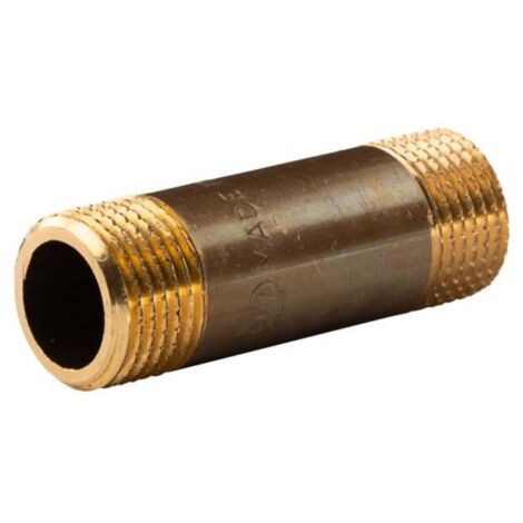 Messing Gewinde-Fitting Distanz Doppelnippel 1/2"-1/2" L= 60 mm, schwere Ausführung