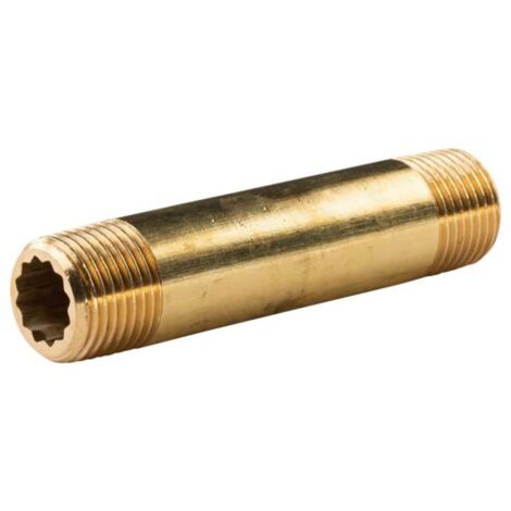 Messing Gewinde-Fitting Distanz Doppelnippel 1/2"-1/2" L= 90mm, schwere Ausführung