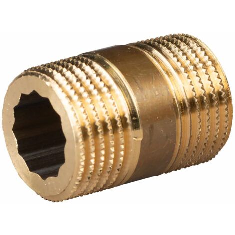 Messing Gewinde-Fitting Distanz Doppelnippel 3/4"-3/4" L= 30 mm, schwere Ausführung
