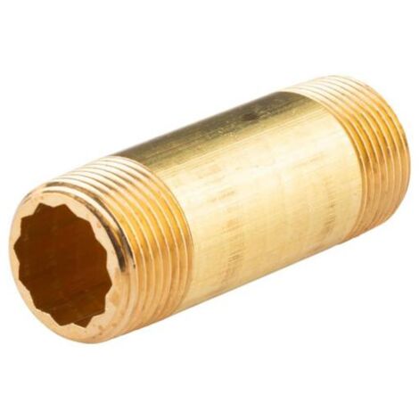 Messing Gewinde-Fitting Distanz Doppelnippel 3/4"-3/4" L= 70 mm, schwere Ausführung