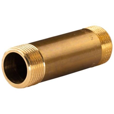 Messing Gewinde-Fitting Distanz Doppelnippel 3/4"-3/4" L= 80 mm, schwere Ausführung
