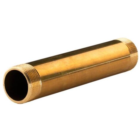 Messing Gewinde-Fitting Distanzdoppelnippel 1 1/4" - 1 1/4" L= 200mm, schwere Ausführung