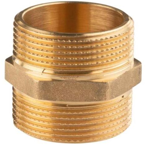 Messing Gewinde-Fitting Doppelnippel 1 1/2''AG - 1 1/2''AG (DN 40) - schwere Ausführung