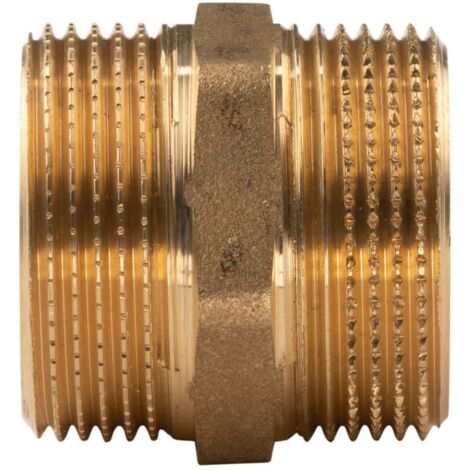 Messing Gewinde-Fitting Doppelnippel 1 1/4"AG - 1 1/4''AG (DN 32) - schwere Ausführung