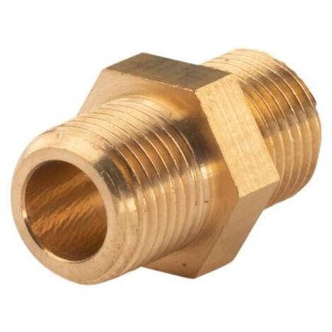 Messing Gewinde-Fitting Doppelnippel 1/8" AG - 1/8" AG (DN6) - schwere Ausführung