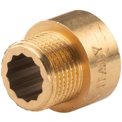 Messing Gewinde-Fitting Hahnverlängerung IG/AG 3/8" (DN10) L=10mm, schwere Ausführung