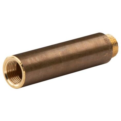 Messing Gewinde-Fitting HahnverlängerungIG/AG 1/2" (DN 15) Länge 100 mm - schwere Ausführung