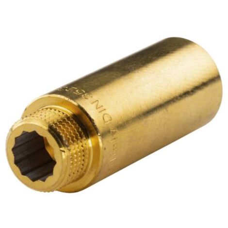 Messing Gewinde-Fitting HahnverlängerungIG/AG 1/2" (DN 15) Länge 60 mm - schwere Ausführung
