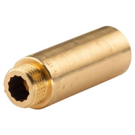 Messing Gewinde-Fitting HahnverlängerungIG/AG 1/2" (DN 15) Länge 65 mm - schwere Ausführung