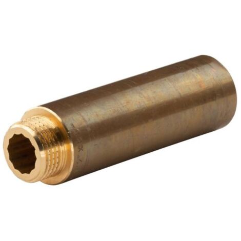 Messing Gewinde-Fitting HahnverlängerungIG/AG 1/2" (DN 15) Länge 80 mm - schwere Ausführung
